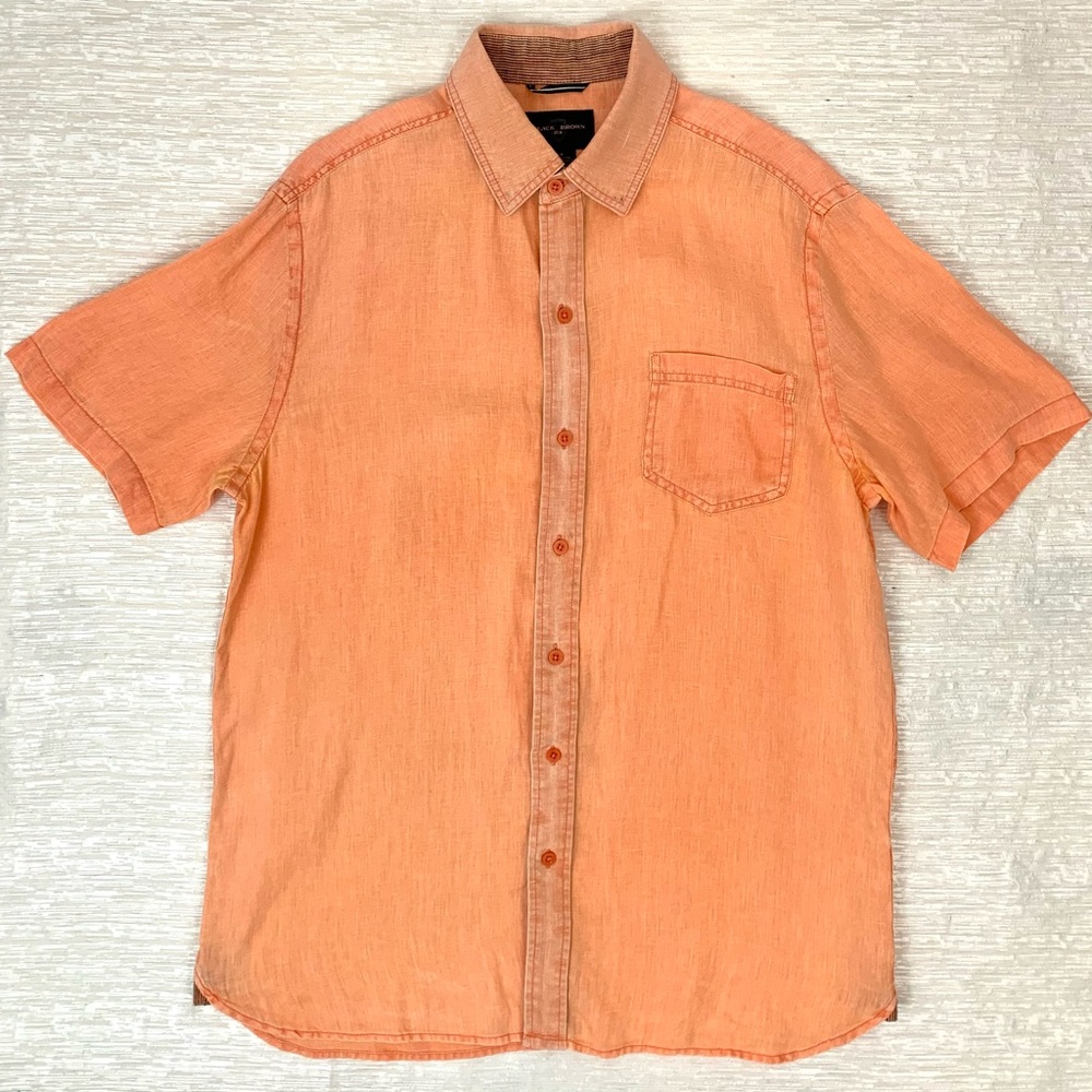 Black Brown 1826 Linen casual buttoned shirt